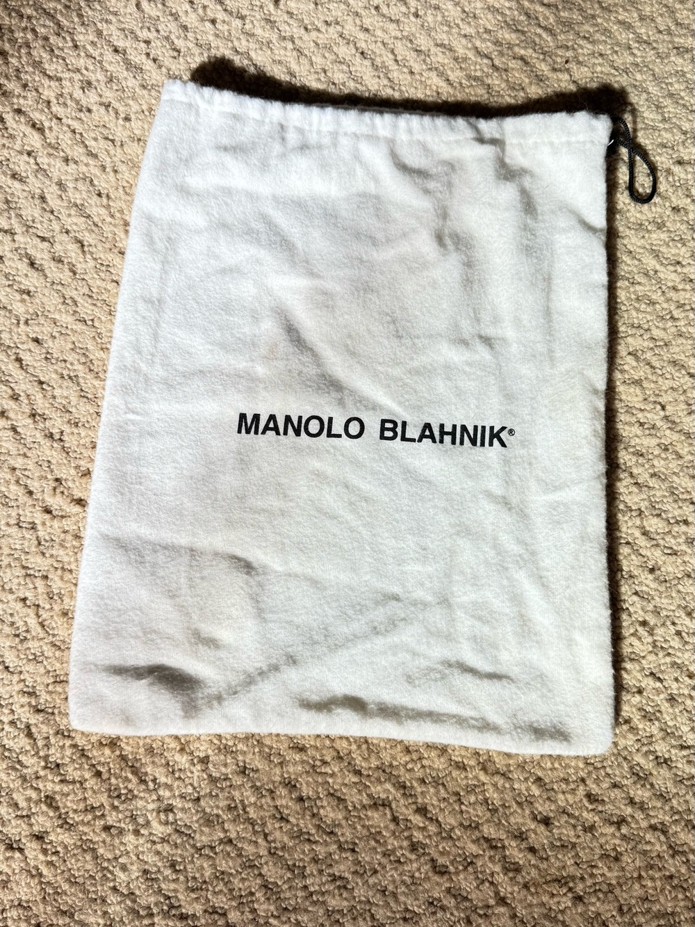 Manolo Blahnik White Drawstring Dust Bag